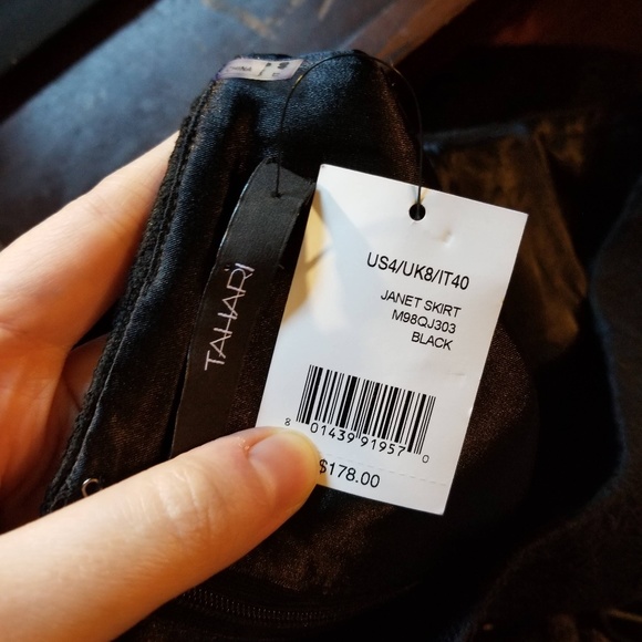 Tahari Floral Patterned Black Janet Skirt - Picture 4 of 10